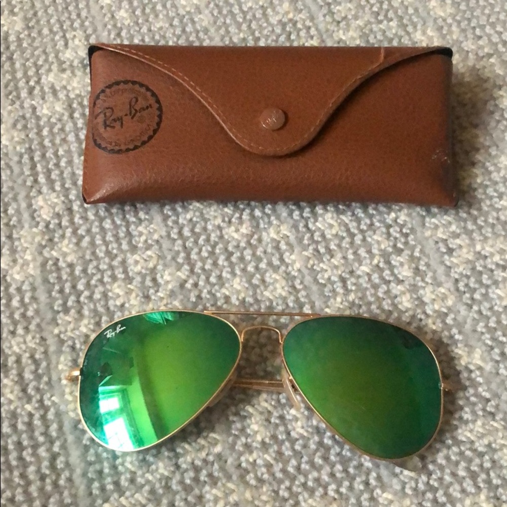 Green Lens Aviator Sunglasses